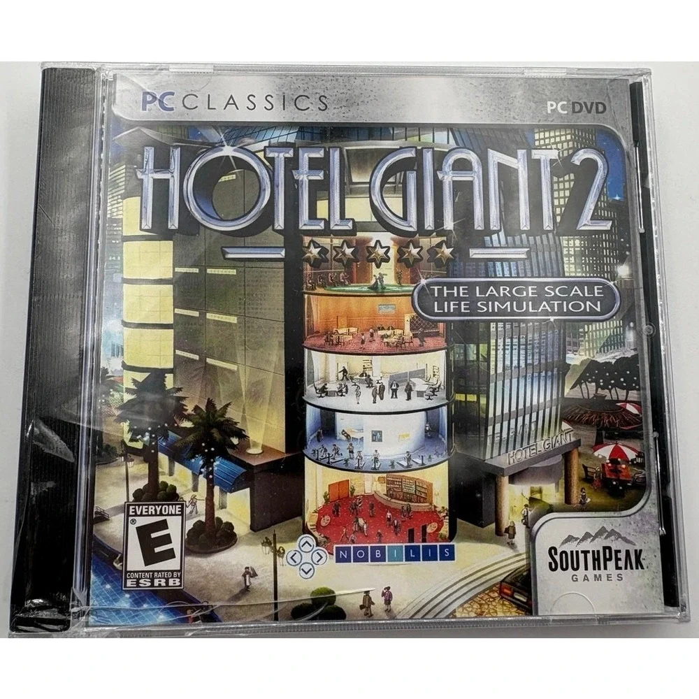 Hotel Giant 2 PC Classics DVD 2008 SouthPeak Games Nobilis Brand‎ New Sealed